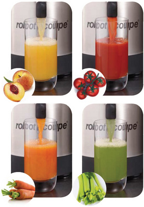 Robot Coupe J80 - ukázky ovocných a zeleninových šťáv