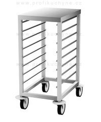 Nerezový pojízdný regál na GN a tácky - mobilní
