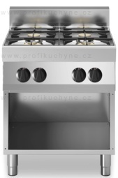 F70/70 PCGB/A - Plynový sporák 4 hořáky, otevřený podstavec