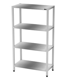 Nerezový regál s plnou policí